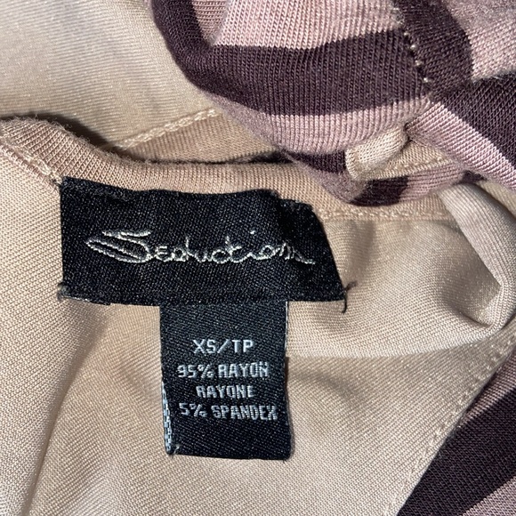 Brown Striped High-Neck Top - Picture 7 of 9